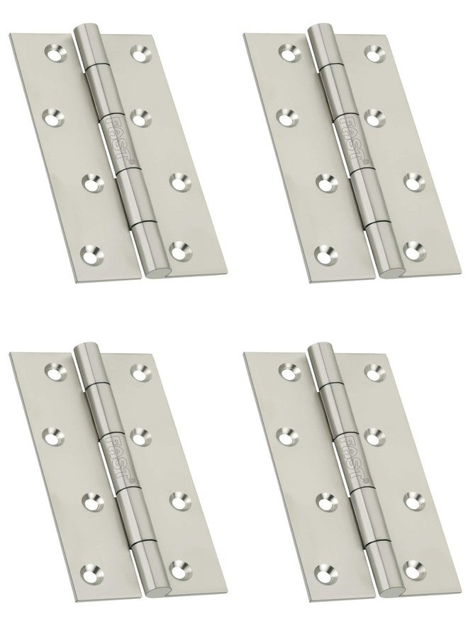 FAST 4pcs Premium Architectural 202 Stainless Steel SS Mat 4inch (4x1x1 INCH) (100x25x25 MM) Welded Door Hinges in Variety of Thickness for Any Type Door (4INCH Hinges 1.75 MM Thickness) - Image 1